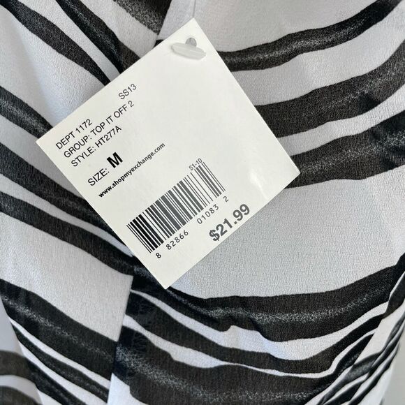 NWT JW Styles Sheer Button Down Shirt Size M - Picture 6 of 9